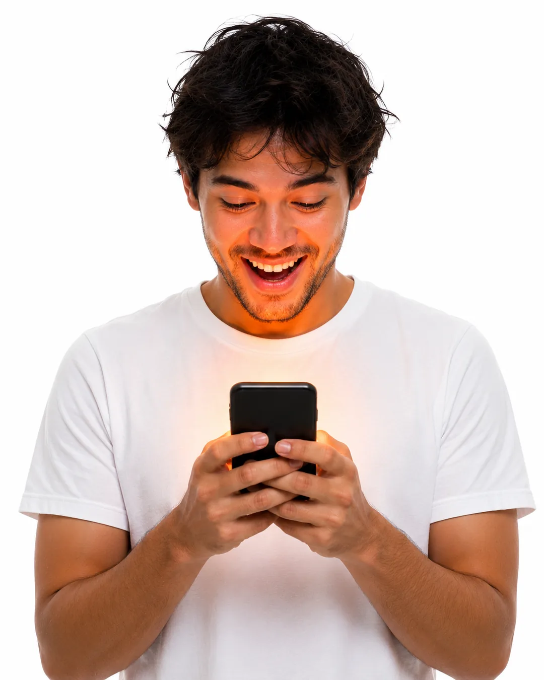 Excited Instagram creator reacting to growth on their phone