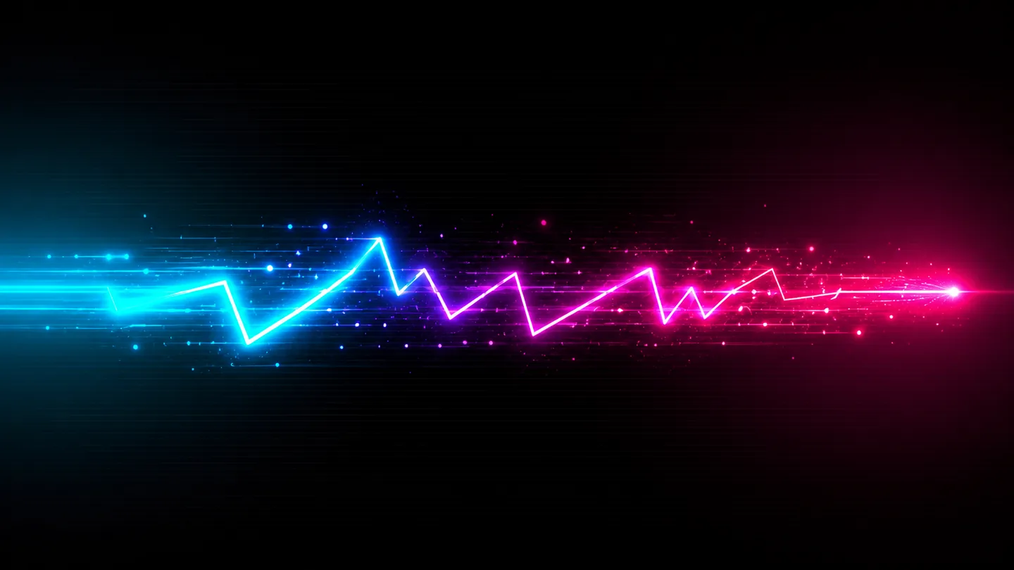 Neon waveform tracing a paced, natural-looking delivery curve