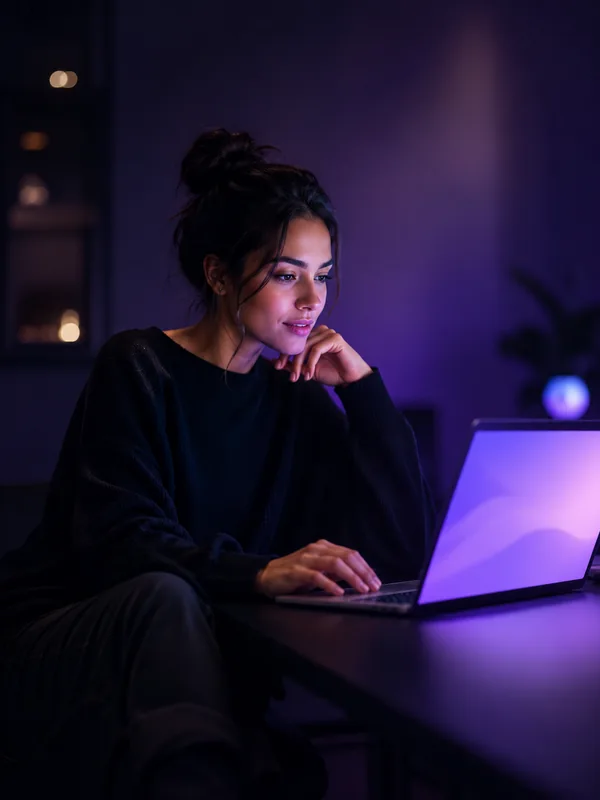 Creator browsing UpNumbers services on a laptop